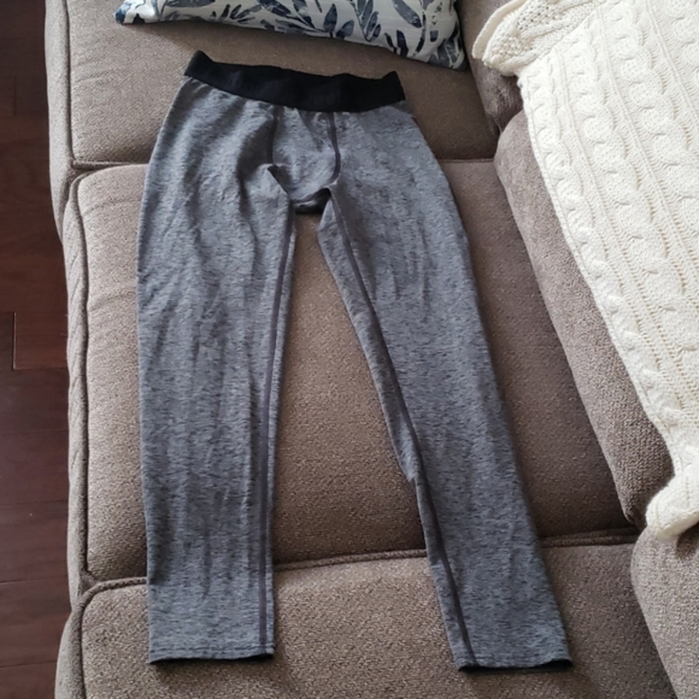 Reebok gray static running tights logo waist